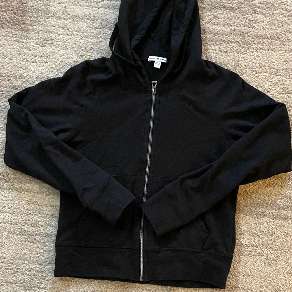 James Perse black zip hoodie size 1